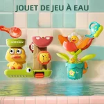 Jouet de bain pour bébé, jeu d&rsquo;eau en forme de canard/fleur, roue à eau Lion, amusant pour enfants, baignoire de douche avec ventouse, cadeau pour enfant, 2025