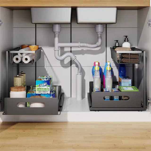 Sous l'évier 2 niveaux armoire coulissante panier… – vue 2