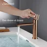 Robinet de lavabo en or rose brossé Robinet de salle de… – vue 3