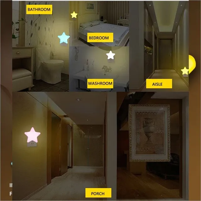 LED étoiles veilleuses prise ue/US lampe de nuit lumière… – vue 5