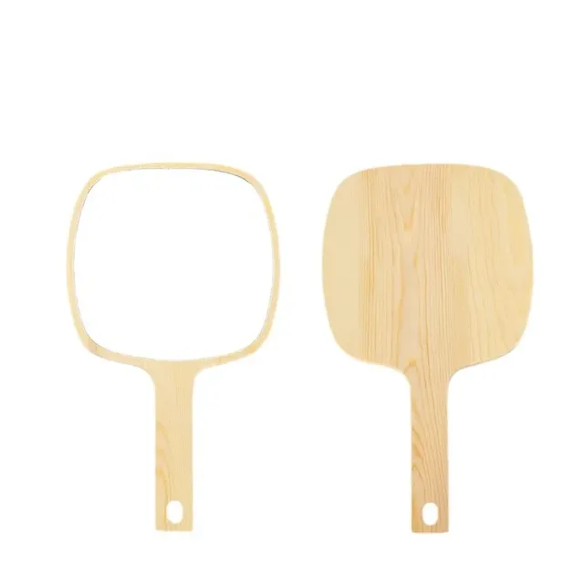 Miroir rond portatif en bois pour Salon de beauté – vue 5