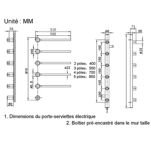 HOElectric-Chauffe-serviettes en fibre de carbone – vue 6