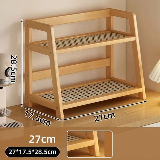 Étagère rangement bois clair deux niveaux comptoir… – vue 5