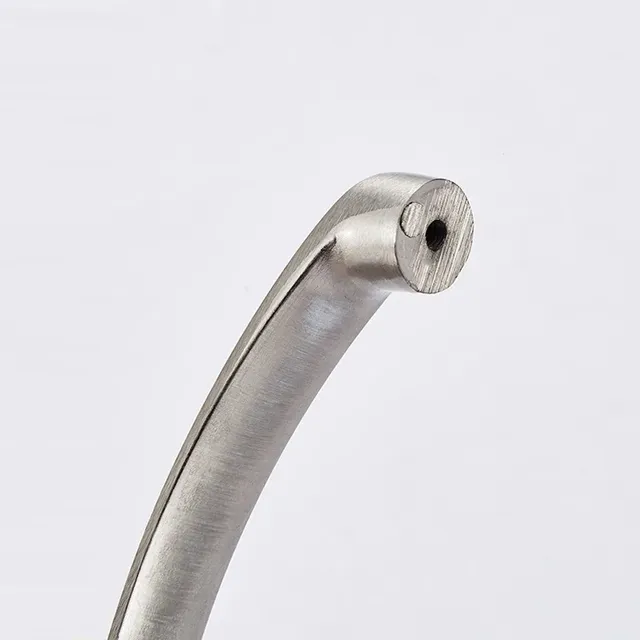 Poignée meuble aluminium argent brossé satiné incurvée… – vue 5