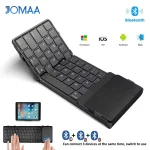 Clavier Bluetooth pliant avec pavé tactile clavier pliable sans fil avec cuir PU pour iOS Android Windows, prend en charge 3 appareils