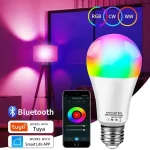 Tuya – ampoule LED intelligente E27, contrôle par application, lumière variable, Bluetooth, RGB, 220V, décoration de chambre à coucher, éclairage de fête, vie intelligente