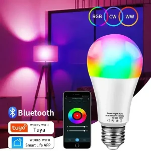 Tuya – ampoule LED intelligente E27, contrôle par application, lumière variable, Bluetooth, RGB, 220V, décoration de chambre à coucher, éclairage de fête, vie intelligente