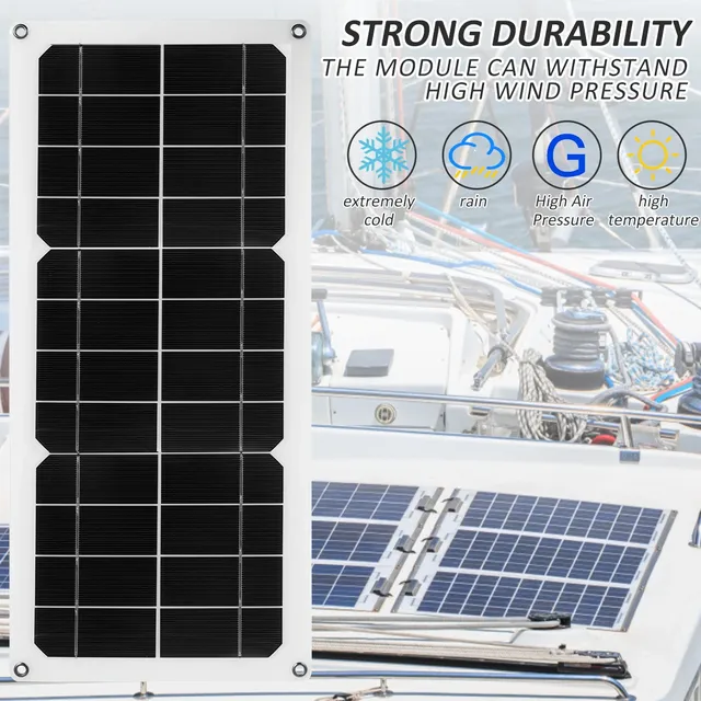 Kit de panneau solaire portable étanche avec port USB – vue 4