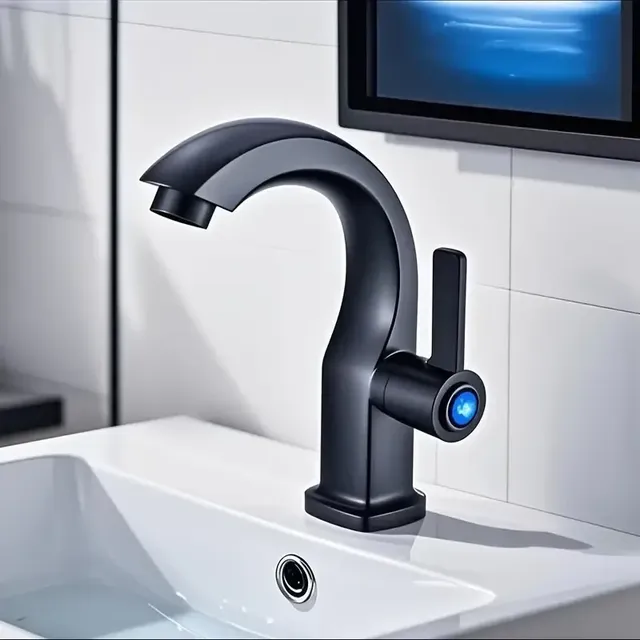 Robinet de lavabo de salle de bains monotrou moderne… – vue 5