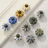Lot quatre boutons céramique émaillée blanche bombée… – vue 3
