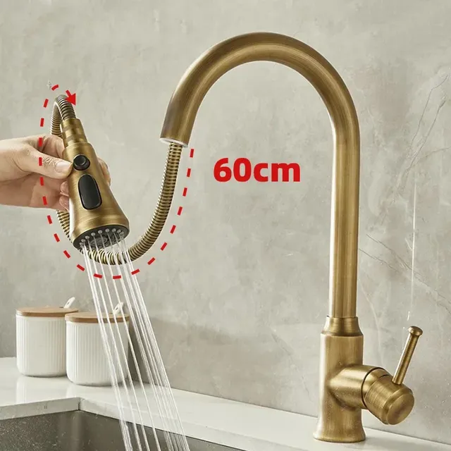 Robinet de cuisine en laiton antique – vue 3