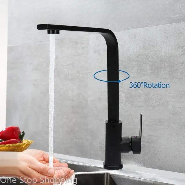 Robinets d'eau chaude et froide carrés en acier inoxydable – vue 6