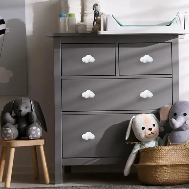 Bouton armoire poignée tiroir céramique nuage mat pastel… – vue 2