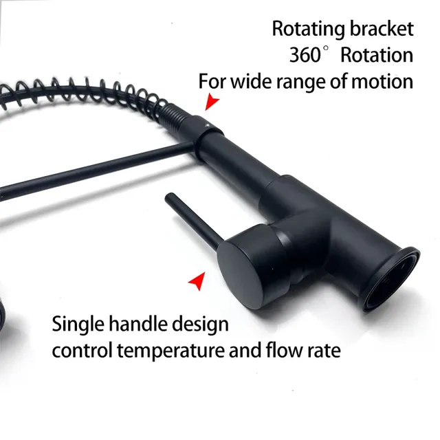 Robinet cuisine acier inoxydable mat noir mitigeur… – vue 5