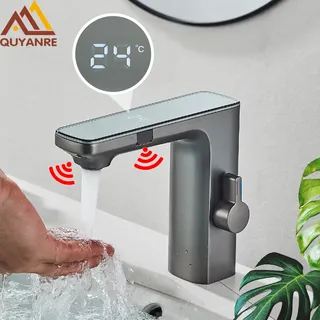 Robinet de lavabo à capteur intelligent gris pistolet