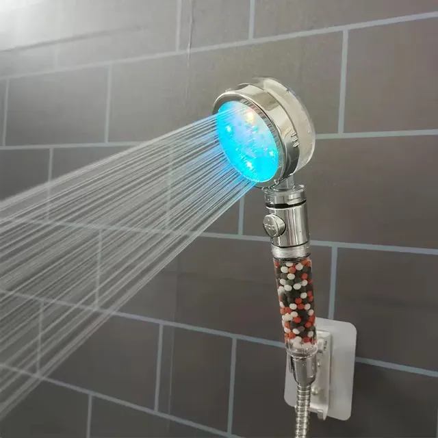 Pommeau de douche haute pression LED avec filtre à anions – vue 4