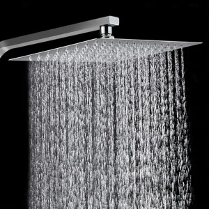 Pommeau de douche à effet de pluie 12/10/8 pouces, douche cascade Ultra fine en acier inoxydable 201, pomme de douche carrée, accessoires de salle de bains Pommeau de douche à effet de pluie 12/10/8 pouces, douche cascade Ultra fine en acier inoxydable 201, pomme de douche carrée, accessoires de salle de bains