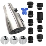 Tête de robinet de cuisine de remplacement, pulvérisateur à 9 buses, économie d&rsquo;eau, douche, lavabo de salle de bains, remplacement de robinet d&rsquo;évier