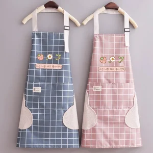 Tablier de cuisine à la mode, imperméable, résistant à l’huile, mignon, petit Style frais pour femmes, hommes et adultes, avec poche d’essuyage des mains Tablier de cuisine à la mode, imperméable, résistant à l’huile, mignon, petit Style frais pour femmes, hommes et adultes, avec poche d’essuyage des mains
