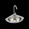 Lavabo triangulaire en acier inoxydable – vue 2