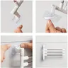 Porte serviettes mural pivotant quatre bras acier chromé… – vue 5