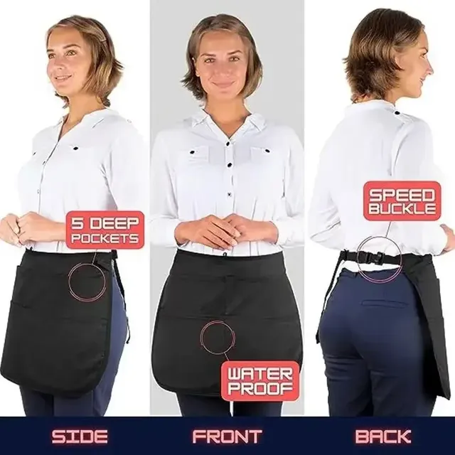 Tablier de coiffeur noir professionnel imperméable… – vue 2