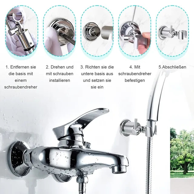 Support de douche moderne et élégant à 180 degrés – vue 6