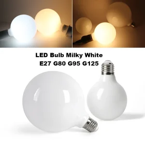 Ampoule LED laiteuse E27 AC 220V 110V G80 G95 G125, économie d’énergie, lumière mondiale, Ampoule, blanc chaud Ampoule LED laiteuse E27 AC 220V 110V G80 G95 G125, économie d’énergie, lumière mondiale, Ampoule, blanc chaud