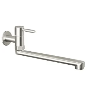 180 °   Robinet d&rsquo;évier mural rotatif, sortie allongée, robinet de cuisine antirouille, flux d&rsquo;eau douce, Installation facile