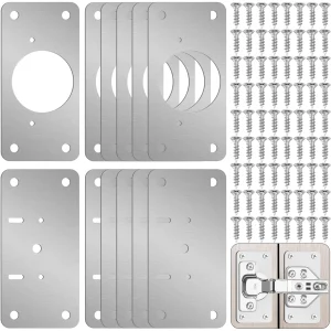 Kit de réparation de charnière, plaque de réparation de charnière de porte d’armoire, plaque de fixation de charnière de porte d’armoire de cuisine, support de réparation de charnière de porte d’armoire 2/4/8/12 pièces Kit de réparation de charnière, plaque de réparation de charnière de porte d’armoire, plaque de fixation de charnière de porte d’armoire de cuisine, support de réparation de charnière de porte d’armoire 2/4/8/12 pièces