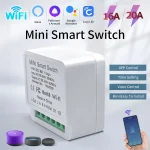 Mini Module de commutation intelligent WiFi 16A/20A, contrôle bidirectionnel, application Cozy Life, télécommande pour Alexa Google domotique, commande vocale