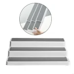 organisateur épices trois niveaux plastique durable antidérapant blanc gris facile nettoyage gain place armoire placard plan travail cosmétiques polyvalent modulable