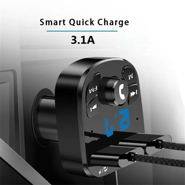 Chargeur de voiture transmetteur FM Bluetooth Audio… – vue 5