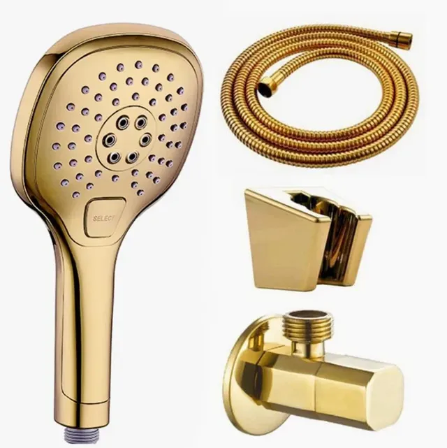 Pommeau de douche à main en or poli