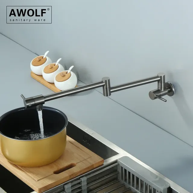 Awolf Remplissage de Marmite Pliable Mural Robinet de… – vue 4