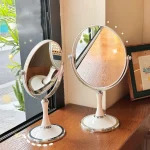 Miroir de maquillage Double face rotatif à 360 degrés, Style européen, loupe 3x, miroir de vanité, décoration Simple pour la maison