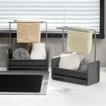 Nouveau Égouttoir d&rsquo;évier de cuisine en plastique, étagère d&rsquo;évier Stable polyvalente, porte-serviettes Durable pour torchon de cuisine