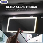 Rétroviseurs intérieurs de voiture, plaque pare-soleil, miroir de maquillage LED HD pour filles et femmes, lumière de remplissage aste, miroir de courtoisie fin universel