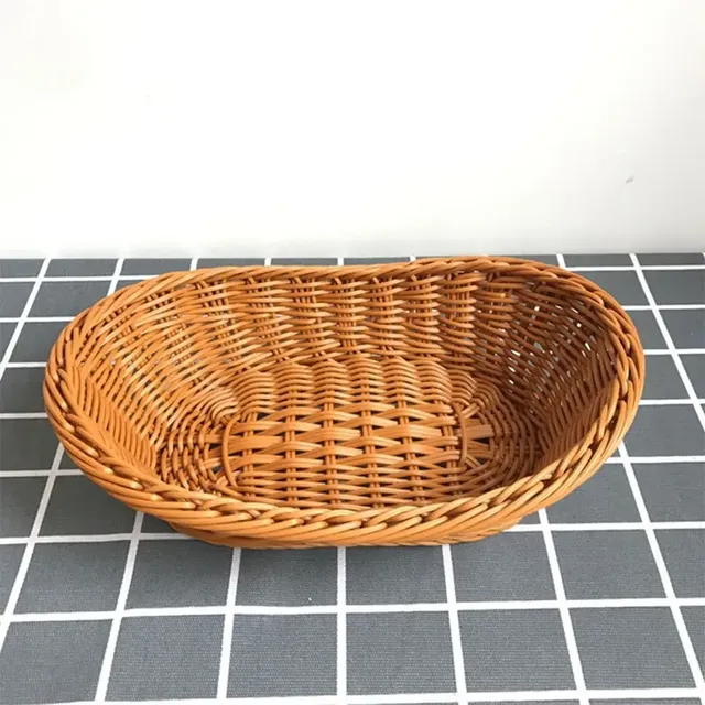 Panier de rangement de cuisine en rotin imitant – vue 3