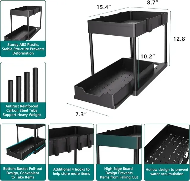 Organisateur de rangement sous évier de cuisine – vue 4
