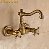 Robinet de cuisine mural en laiton antique avec tuyau de… – vue 2