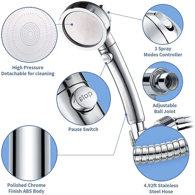 Pommeau de douche réglable universel – vue 2