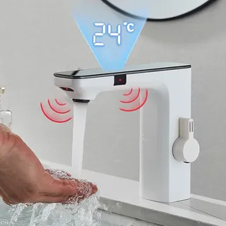 Robinet de lavabo à capteur intelligent gris pistolet