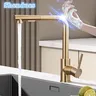 Robinets d'évier de cuisine tactile or brossé – vue 2