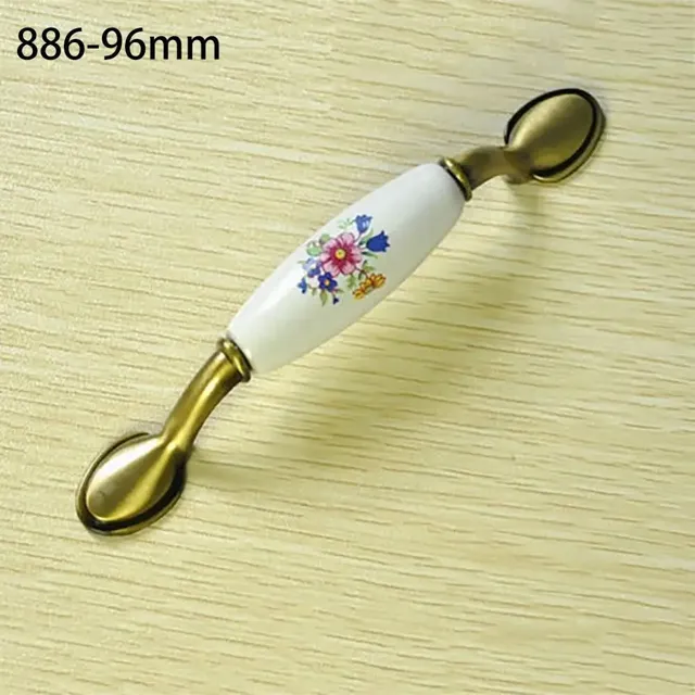 Boutons d'armoire fleur rurale poignée de porte en… – vue 4