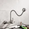 Robinet de cuisine mural en acier inoxydable