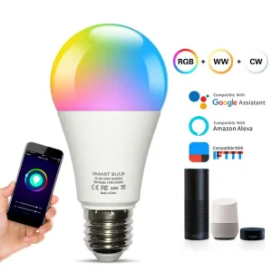 Ampoule LED RGB intelligente WIFI/Bluetooth, téléphone portable, télécommande, variable 9/15W, lumières pour chambre à coucher, salle de bal, Bar, Club, éclairage d’intérieur Ampoule LED RGB intelligente WIFI/Bluetooth, téléphone portable, télécommande, variable 9/15W, lumières pour chambre à coucher, salle de bal, Bar, Club, éclairage d’intérieur