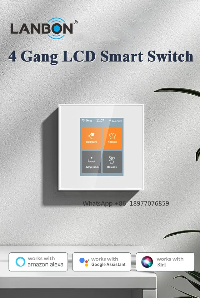 Panneau d'écran tactile LCD commutateur intelligent 4… – vue 2