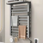 Porte-serviettes thermique électrique en métal, porte-serviettes thermiques pour salle de bains, étagère pour gant de toilette, décoration murale intelligente pour la maison