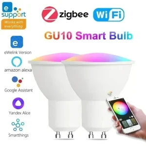 EWelink GU10 ampoule WiFi Zigbee RGB LED lampes à intensité variable 3000-6500k ampoules voix télécommande APP contrôle avec Alexa Google salut